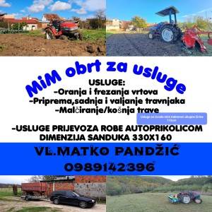 Usluge frezanja, oranja, malčiranja i košnje