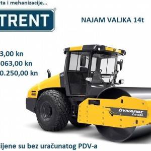 Najam (iznajmljivanje) zemljanog valjka 14t
