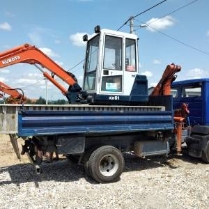 Mini bager Kubota kx 61+Mercedes 814 kiper kran