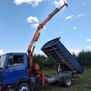 Mini bager Kubota kx 61+Mercedes 814 kiper kran