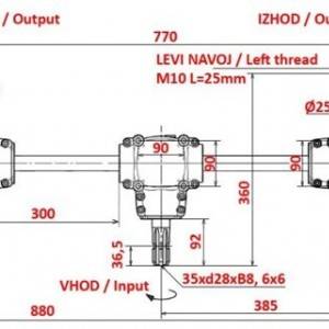 KOMPLET REDUKTORA 1:1,35 (22HP-16kW) ZA RASIPAČ STAJSKOG GNOJA L-770