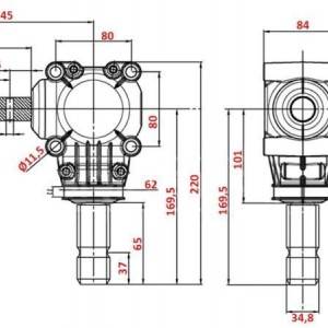 KUTNI REDUKTOR L-150J 1:1 (12KS-9kW)