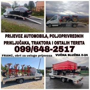 PRIJEVOZ VOZILA, POLJOPRIVREDNIH PRIKLJUČAKA, TRAKTORA I OSTALOG
