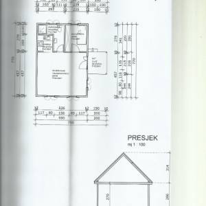 Kućica od hrastovih planjki u izgradnji, Mrežnica 300 m