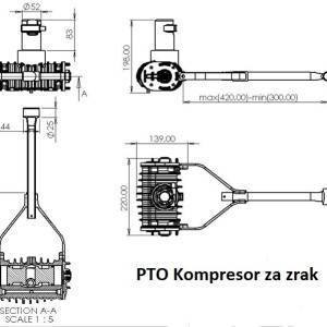 Kompresor za vazduh za kardan traktora