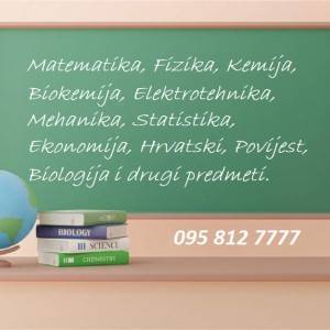095 812 7777, Matematika, Fizika, Kemija, Biokemija, Statistika, Osnove elektrotehnike, Mehanika ...