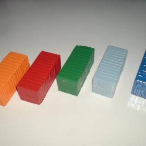 Gipsani kontenjeri za vagone dužine 70mm pobojani H0 1:87