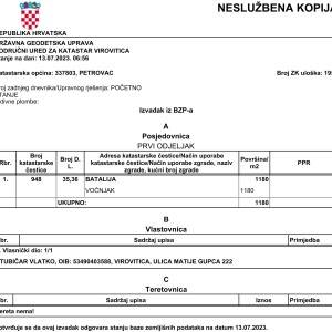 Prodaje se zemljište u Virovitici