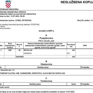 Prodaje se zemljište u Virovitici