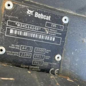 Bobcat E85 Minikoparka 2017