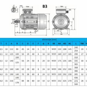3.FAZNI 400V B3 - NOGICE - 2P 2800 vrt min