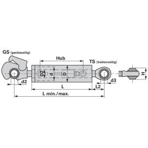 Hidraulični topling Kat.3/2 610-838mm kuka i oko Premium