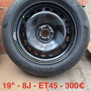 VW SET ČELIČNIH 5X112 19" GUME PIRELLI 255/50R19 / 4 KOMADA