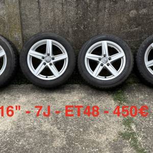 AUDI SET 5X112 16" GUME BRIDGESTONE 205/55R16 / 4 KOMADA
