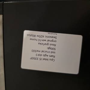 PC I5 3550P, 4GB RAM, 250SSD, 500GB HDD