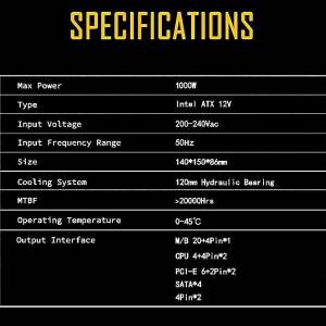 PC napajanje 1000w AIGO WARRIOR AK1000 RGB NOVO!
