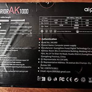 PC napajanje 1000w AIGO WARRIOR AK1000 RGB NOVO!