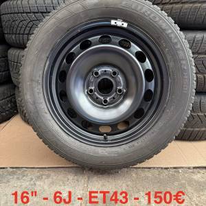 VW SET ČELIČNIH 5X112 16" GUME FALKEN 205/55R16 / 4 KOMADA