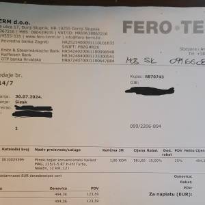 Plinski protočni bojler Vaillant - neotvoren