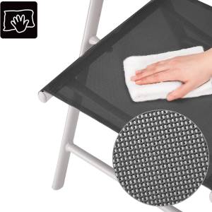 Aluminijska vrtna garnitura sivo/crna - set 6 stolica + 1 stol