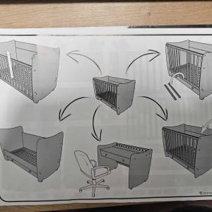 Modularni krevetić Lorelli + madrac + posteljina+kotačići za pomicanje