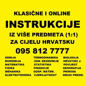 INSTRUKCIJE IZ MATEMATIKE, FIZIKE, KEMIJE, BIOKEMIJE, STATISTIKE, ETH
