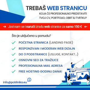 Izrada web stranice + besplatan hosting | PC Klinika • Zagreb