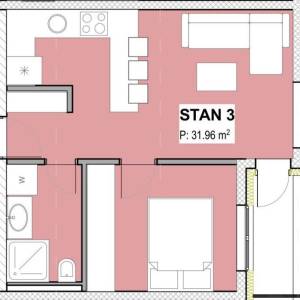 Stan Trešnjevka - Sjever (Rudeš), 33m2, novogradnja