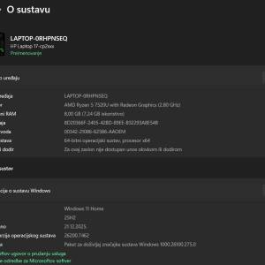 17.3", Ryzen 5 7520U, 8gb DDR5,  512gb M.2, AMD Radeon 610M, Win11