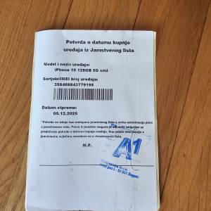 iPhone 15 Black 128Gb Nov Zapakiran Garancija 2godine