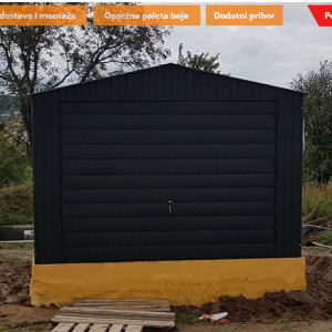 Metalna garaža 3,5x5m -crna mat