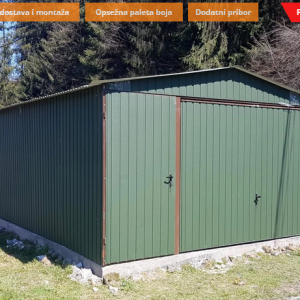 Metalna garaža 5x5m -tamnozelena mat