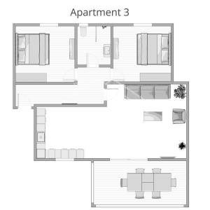 APARTMAN S 2 SPAVAĆE SOBE, 1. RED OD MORA - POGLED NA MORE, VIR