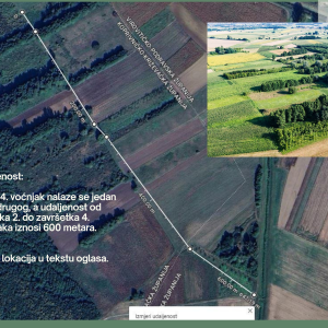 Eko voćnjaci Oraha 4.19 ha i 1.36 ha Podravske Sesvete – PRODAJA