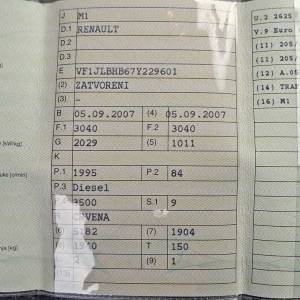 Renault Trafic (produženi), 2.0 dci, 8+1