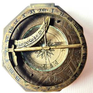 Antikni džepni sunčani sat/kompas