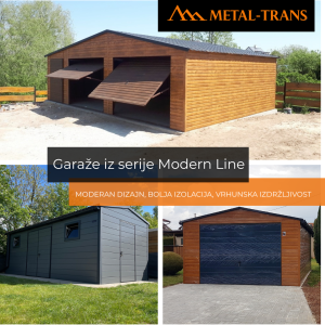 Metalna garaža 3,5x5m -crna mat