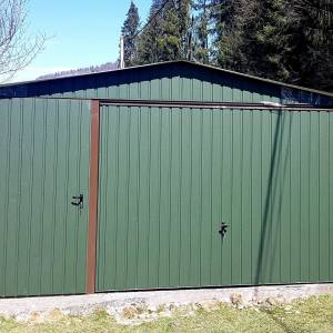 Metalna garaža 5x5m -tamnozelena mat
