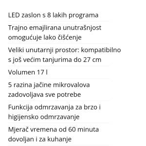 Mikrovalna pećnica Sencor5017 ,17l 800w,malo korištena