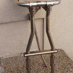 Sklopive inox stepenice s tikovom platformom.