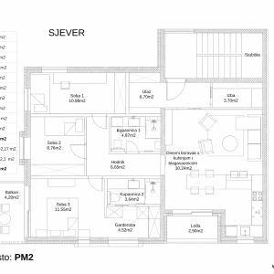 3-soban Stan 95m2, lođa i balkon - K1S2, novogradnja u Sesvetama, Jelk