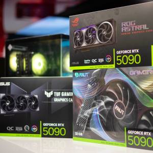 GeForce RTX 5090, RTX 5080, RTX 5070 Ti,  RTX 4090, RTX 4080 Super