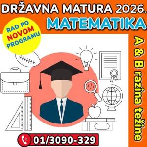 Instrukcije iz MATEMATIKE za državnu maturu 2026.  (A i B težina)