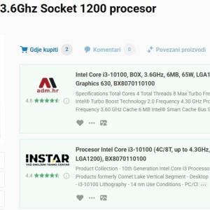 Intel Core i3-10100, 4.3GHz, 6MB, 65W, LGA1200, UHD 630 Graphic