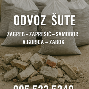 ODVOZ ŠUTE!! ZG-ZAPRESIC-SAMOBOR-V.GORICA-ZABOK!