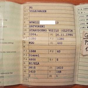 Golf I, dizel, 1.6, 40 kW, TAS, 236.600 km, 2. vlasnik, oldtimer, reg.