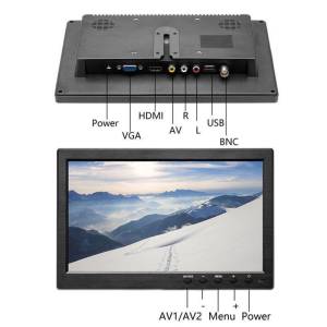 10 Inch LCD HDMI VGA RCA USB Monitor