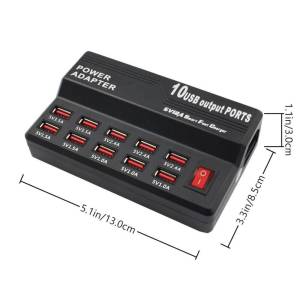 10x USB Punjač