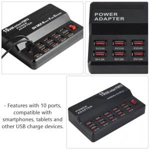 10x USB Punjač