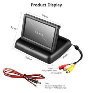 12v preklopni monitor + kamera za auto, kombi, kamion